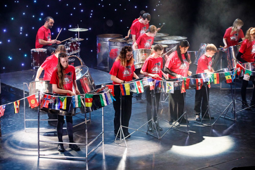 Band playing on stage